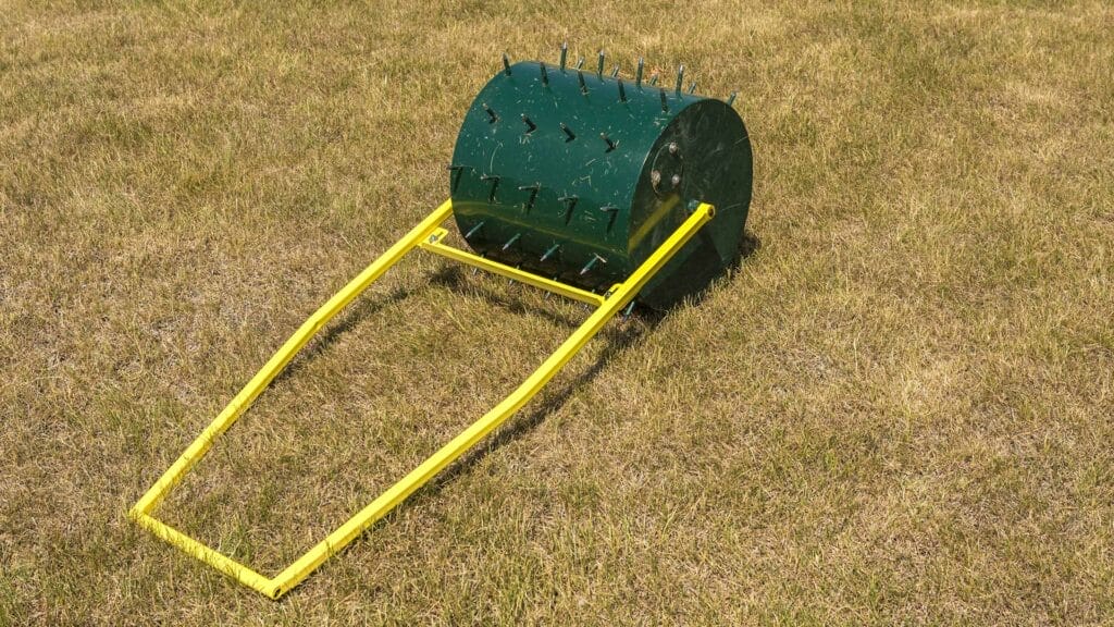 Aerator for grass tennis courts